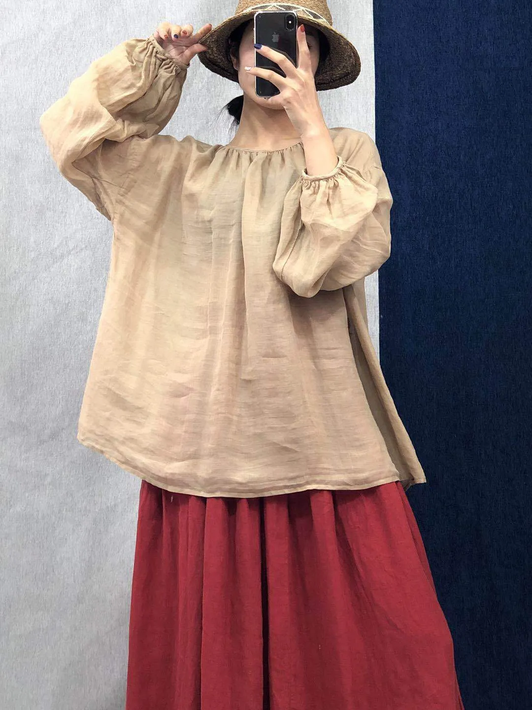 Vintage Loose Linen Blouses | Lotus