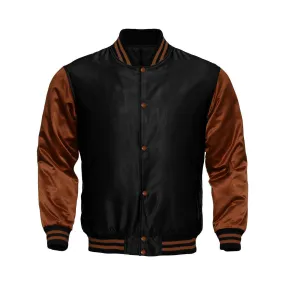 Women Satin Jacket Black/Brown