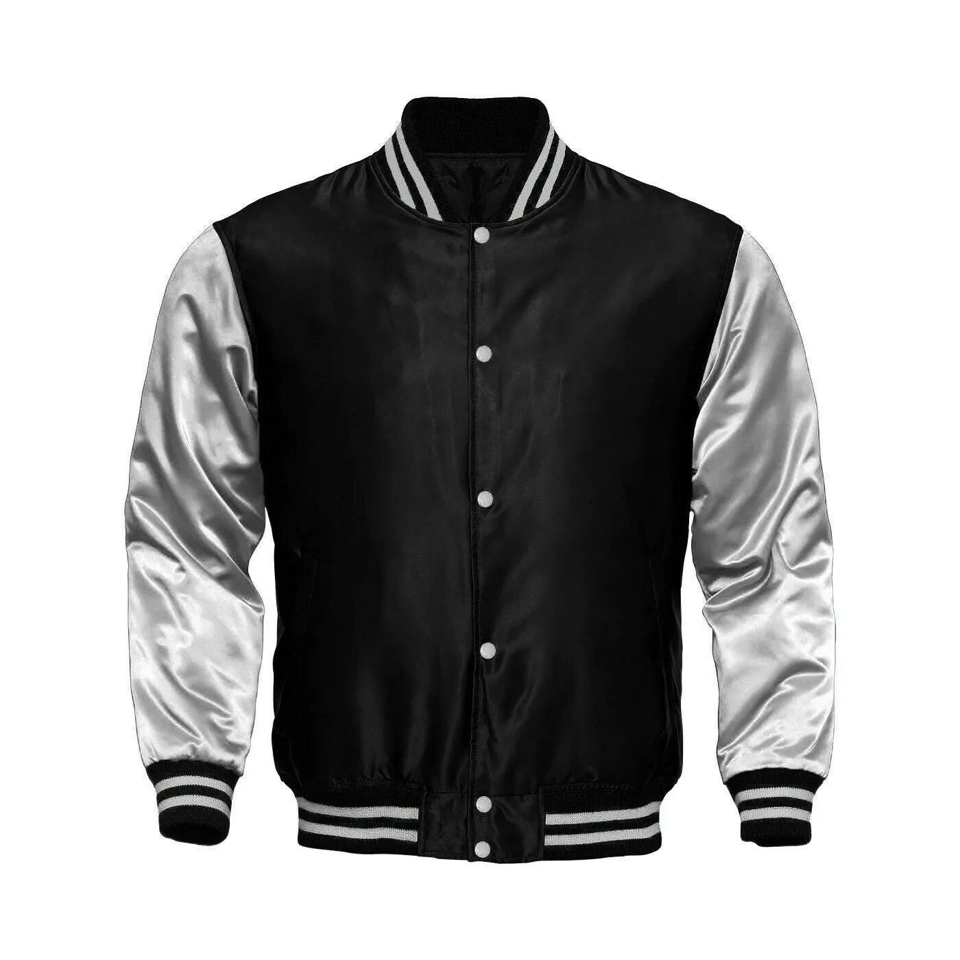 Women Satin Jacket Black/White