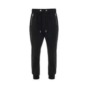 Wool Jogger Trouser in Black