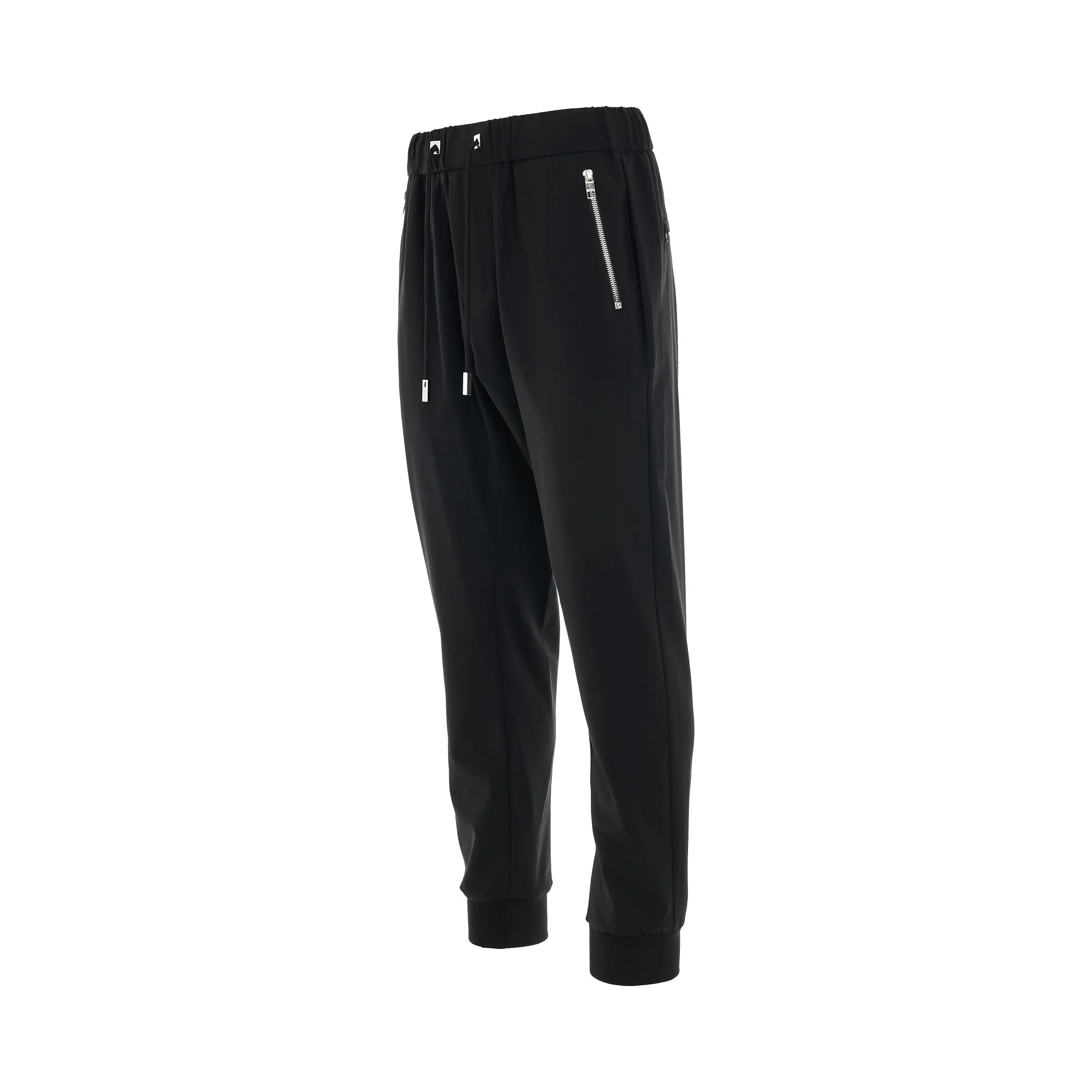 Wool Jogger Trouser in Black